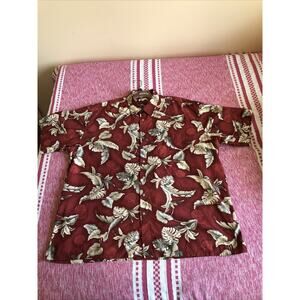Pierre Cardin Men's Short Sleeve Dark Red White Hawaiian Floral XXXL Cotton